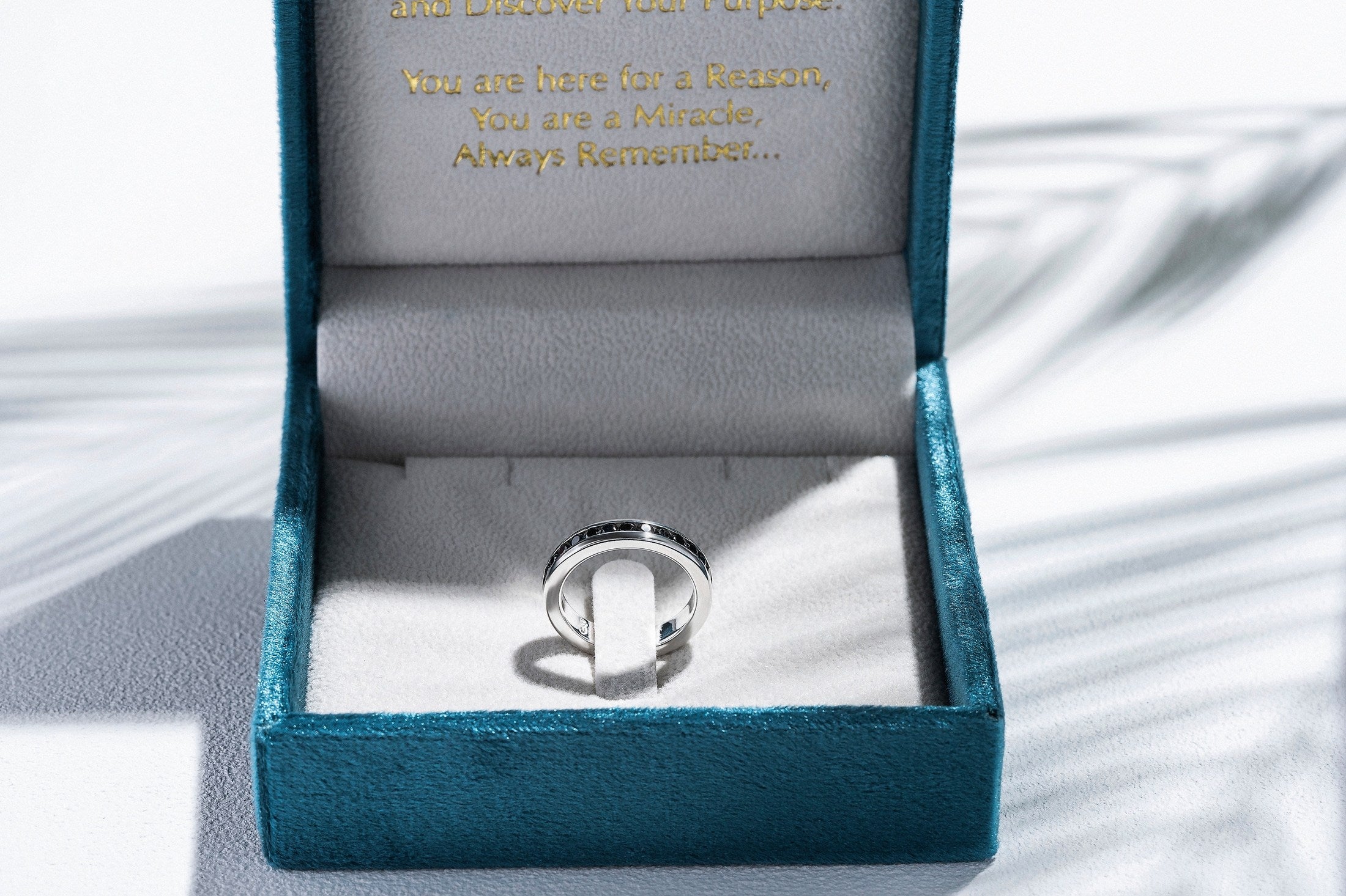 Black Zircon Line Ring