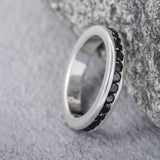 Black Zircon Line Ring