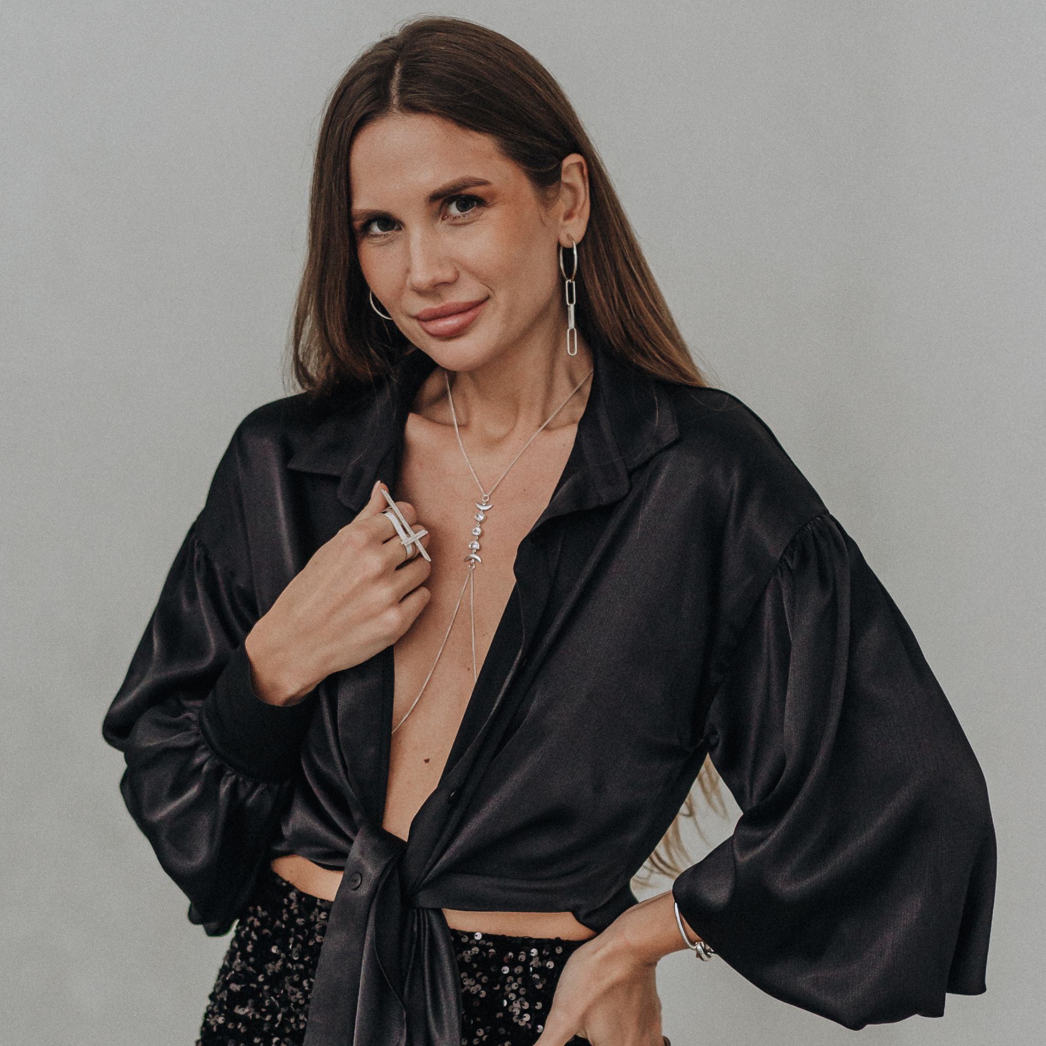 Moon Cycle Rhinestone Bodychain
