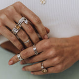 White Zircon Line Ring