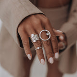 Sphere Ring With White Topaz