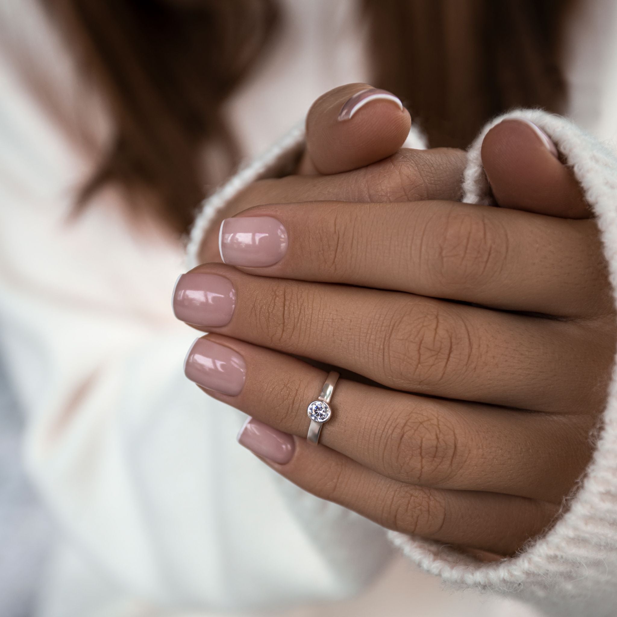 Phalanx Ring with Round White Zircon Plain