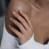 Phalanx Ring with Round White Zircon Plain