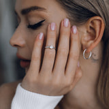 Phalanx Ring with Round White Zircon Plain