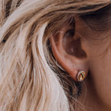 Citrine Cabochon Stud Earrings