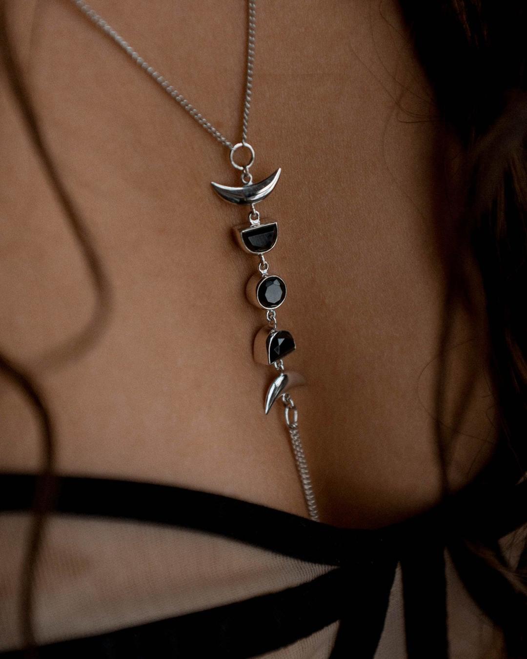 Moon Cycle Black Spinel Bodychain