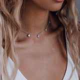 Rain Necklace with White Zircon