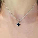 Black Onyx Clover Necklace