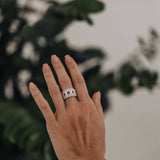 Mechanism Ring With Moon Phases and Zircons