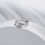 Phalanx Ring with Round White Zircon Plain