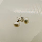 White Pearl Stud Earrings