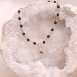 Bracelet With Black Onyx & Half Moon