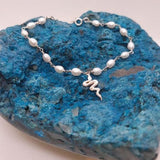Bracelet With White Pearls & Snake