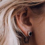 Black Spinel Stud Earrings