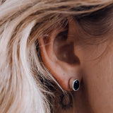 Black Spinel Stud Earrings