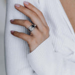 Mechanism Ring with Oval London and Round White Topaz
