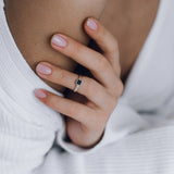 Phalanx Ring with Square Black Zircon Crom
