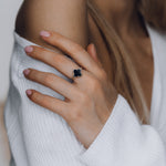 Black Onyx Clover Ring