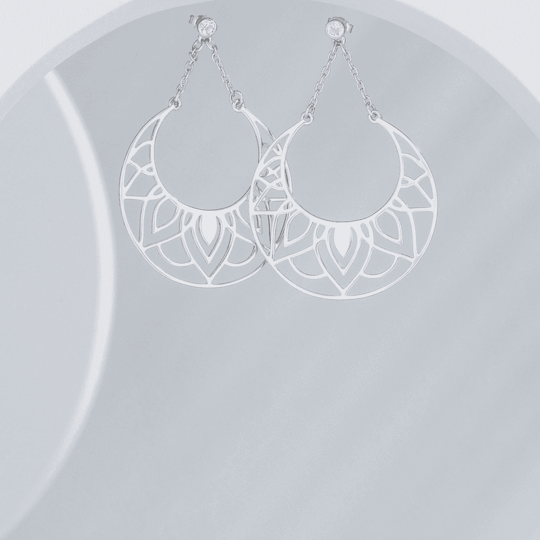 Moon Lotus Earrings
