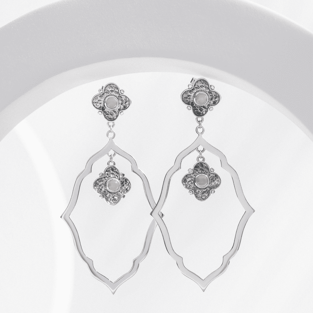 Moroccan Earrings with Rose Quartz